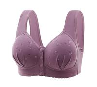 Reggiseno da donna senza ferretto, 2025 nuovo crisantemi reggiseni in cotone bustino grandi seni forte forte chiusura frontale bralette comodo morbido reggiseno senza cuciture correzione postura