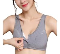 Reggiseno da donna senza ferretto 2026 Comodo reggiseno per protesi toraciche per sostenere il post assistenza. Design con chiusura frontale per bralette senza ferretto nero bustier, grigio., 54