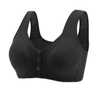 Reggiseno da donna senza ferretto aperto anteriore Bra a schiena nuda Sexy Full Coverage Bustier Push Up Casual Reggiseni Reggiseno Traspirante Spalline Regolabili 2025 Anti cedimento Reggiseno, Nero