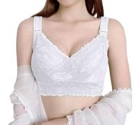 Reggiseno da donna senza ferretto, forte tenuta push up bralette in pizzo senza cuciture, con scollo a V, senza fili, minimizzatore, reggiseno skiny, lingerie top supporto biancheria intima, reggiseno