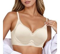 Reggiseno da donna senza ferretto morbido push up non imbottito comodo reggiseno per il petto piccolo sollevatore laterale liscio anti-cedimento che offre un effetto push up con berretto a mano e una