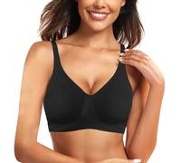 Reggiseno da donna senza ferretto push up bralette imbottito senza cuciture bustino nero con scollo a V profondo senza ferretto senza cuciture reggiseno skiny lingerie top supporto biancheria intima