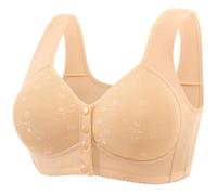 Reggiseno da donna senza ferretto, push up, classico, morbido, resistente, elegante, scollo a V, minimalista, traspirante, confortevole, leggero, per l'uso quotidiano, beige., 54
