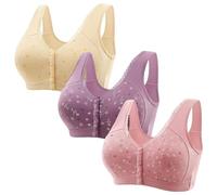 Reggiseno da donna senza ferretto, push up, classico, morbido, resistente, elegante, scollo a V, minimalista, senza cuciture, per l'uso quotidiano, d, XXL
