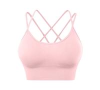 Reggiseno da donna senza ferretto, push up con seni grandi, tenuta forte, elegante con bordi ondulati, minimalista, rinfrescante, bustino, leggero, adatto per l'uso quotidiano, Colore: rosa., L