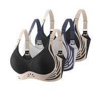 Reggiseno da Notte per Yoga con Chiusura Frontale E Laterale Senza Anelli in Acciaio Tre Pezzi Cuciture Bordo Pizzo Comfort Studiato Casa Tempo Libero 3pezzi (Purple, XL)