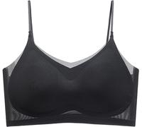 Reggiseno Da Sollevamento Estivo In Seta Di Ghiaccio Ultrasottile Bralette Per Tutti I Giorni Senza Fili Senza Cuciture Da Donna Taglie Forti Bra Sportivo Leggero E Fresco ( Color : Black , Size : 4X-
