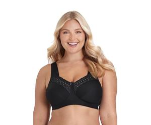 Reggiseno di Cotone Comodo Senza Ferretto Miss Mary Broderie Anglaise 8E Black