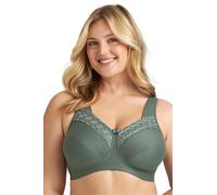 Reggiseno di Cotone Comodo Senza Ferretto Miss Mary Broderie Anglaise 9D Verde