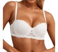 Reggiseno Dirndl da donna in pizzo con ferretto bralette trasparente, biancheria intima sexy a balconcino, comfort classico, senza imbottitura, mezza coppa, #A4002, 2B