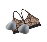 Reggiseno donna con scollo a V Nike Dri-Fit Indy Leopard Print Marron L