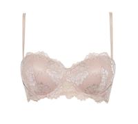 LORMAR 1 Pezzo Reggiseno Donna Deluxe in Pizzo con Ferretto Fascia a Balconcino -Coppa B, Noisette 2B