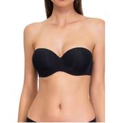 SÌèLEI, Fascia con Coppe Graduate, Realizzata in Morbida Microfibra, con Finiture Invisibili, Ferretto Invisibile, Spalline Removibili, Designed in Italy, Color Nero, Taglia 3C