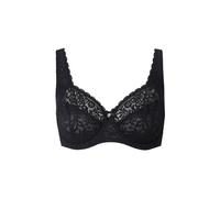 Ulla Popken Bügel-BH, Blütenspitze, Vollspitze, Cup C-E Reggiseno, Nero, 120 Donna