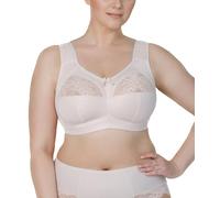 Reggiseno Full Cup, Soft Minimizer, senza ferretto, con pizzi, taglie grandi, spalline larghe, cotone laminato, morbido e stabile, grande seno, confortevole per tutti i giorni, panna, 120B