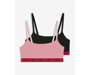 Reggiseno HUGO Twin Bralette Design rosa nero rosso (2 paia) - S