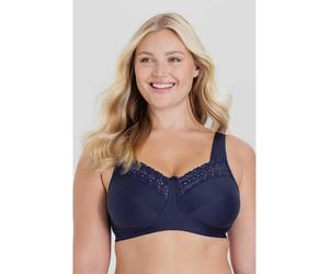 Reggiseno in cotone, senza ferretti, minimizer Blu 5 C Tinta unita