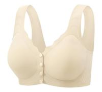 Reggiseno intimo da donna per donne anziane, senza ferretto, copertura completa, imbottito, morbido, per tutti i giorni, taglie forti, balconcino sotto maglietta, bianco, L