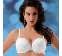 Reggiseno Lormar Push-up Pizzo Balconcino con Ferretto Bianco Nero art. Double