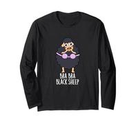 Reggiseno Nero Pecora Divertente Animale Gioco di Parole Maglia a Manica