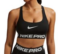 Reggiseno Nike Pro Light Support Non-Padded Sports - black/white/metallic silver - Nero (L)