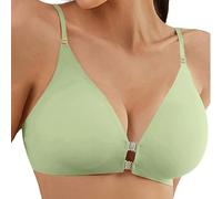 Reggiseno operativo con chiusura frontale da donna con bottone a pressione in metallo e reggiseno nuotatore senza ferretti, Bralette confortevole Body Tatuaggio, verde, XX-Large