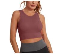 Reggiseno per pancia da donna Longline Full Coverage Sports Bras Medium Impact Padded Training Crop Tops for Yoga Gym Cintura addominale donna impermeabile riflettente, Colore: rosso, XL