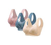 Reggiseno Pizzo con Ferretto,Push Up Lingerie Donna Sexy per Sostegno E Comfort Reggiseno Classico,Senza Cuciture Forte Tenuta Reggiseni Sportivi Taglie Forti Confezione da 3 Biancheria Intima