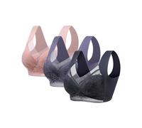 Reggiseno Pizzo con Ferretto,Push Up Lingerie Donna Sexy per Sostegno E Comfort Reggiseno Classico,Senza Cuciture Forte Tenuta Reggiseni Sportivi Taglie Forti Confezione da 3 Biancheria Intima