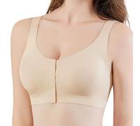 Reggiseno post 2025 per ricostruzione del petto Chiusura frontale Reggiseno senza cuciture per cancro al seno Biancheria intima comoda e versatile Abbigliamento per tutto il giorno Staples, Beige, XL