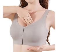Reggiseno post 2025 per ricostruzione del petto Chiusura frontale Reggiseno senza cuciture per cancro al seno Biancheria intima comoda e versatile Abbigliamento per tutto il giorno Staples, Grigio