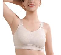 Reggiseno Post-mastectomia Per Tutti I Giorni Bra Post-operatorio Senza Ferretto, Con Spalline Larghe Regolabili E Copertura Completa, Dotato Di Tasche Per Protesi Mammarie(Beige,M)