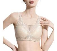 Reggiseno Post-operatorio Da Donna In Pizzo Con Tasche, Bra Comodo, A Copertura Totale, Senza Ferretto, Per Il Post-operatorio Per Protesi Mammarie 2026(Apricot,XX-Large)