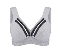 Reggiseno Premaman in Cotone Senza Ferretto per Allattamento, Comodo e Sostenitivo, Previene Cedimenti, Taglia L Grigio Chiaro