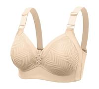 Reggiseno push-up da donna a copertura completa, reggiseno di supporto, regolabile, senza ferretto, traspirante, per tutti i giorni, 1c-kaki, M