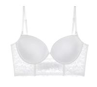 Reggiseno push up da donna sexy, lingerie da donna in pizzo elegante e morbido telaio aderente confortevole tinta unita traspirante temperamento fascino anti-cedimento Bra