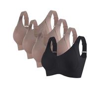 Reggiseno push up senza buegel da donna con seni grandi, tenuta forte, elegante, scollo a V, minimalista, traspirante, confortevole, leggero, adatto all'uso quotidiano, AF, 3XL