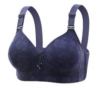 Reggiseno push up senza buegel da donna senza cuciture, comodo, forte tenuta, elegante bordi ondulati, minimalista, maglietta traspirante, confortevole, leggero per l'uso quotidiano, Blu, 42