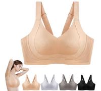 Reggiseno push-up senza ferretto, non lascia segni, delicato sulla pelle, reggiseno push-up senza fili per donne, comfort quotidiano e bralette leviganti, Pelle, 3XL