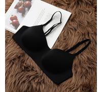 Reggiseno senza cuciture da donna, mezza tazza, design sottile, comodo intimo per tutte le occasioni (38/85 nero)