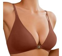 Reggiseno senza cuciture da donna senza ferretto Traceless Push Up Bralette Comodo Sexy Pizzo Grandi Seni Casual Intimo Sportivo Senza ferretto Reggiseno Classico Regolazione Traspirante Bra, gold, L