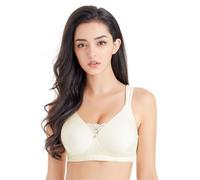Reggiseno Senza Cuciture Liscio per Tutti I Giorni Taglie Forti per Donne Sottoposte A Mastectomia Bra Post-operatorio con Spalline Larghe E Ferretto Reggiseni con Seno Finto(Ivory,A_34/75)