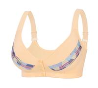 Reggiseno senza cuciture senza ferretto A G Cup 36 52 Grande formato europeo e americano senza anello reggiseni in pizzo da donna, Beige, 120F