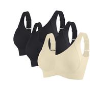 Reggiseno senza cuciture senza ferretto per chiusura anteriore Senior Traspirante Anziani Reggiseni Senza Ferretto Donne Anziane Signore Pizzo, N, 3XL