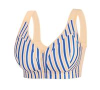 Reggiseno senza cuciture senza ferretto per le donne Chiusura frontale leggermente foderato senza ferretto T Shirt Everyday Copertura completa Comfort Supporto Bralette Ladies Lace, Beige, 110D