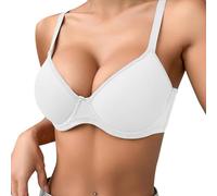Reggiseno senza cuciture senza ferretto reggiseni ad alto supporto per le donne Cinghia regolabile Copertura completa in pizzo comodo da donna, bianco, 105C