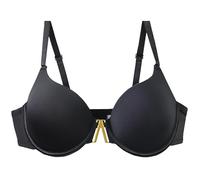 Reggiseno senza cuciture senza fili con coppe morbide per la massima copertura completa sotto le magliette nella vita di tutti i giorni, Nero , 75D
