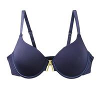 Reggiseno senza cuciture senza fili con coppe morbide per la massima copertura completa sotto le magliette nella vita di tutti i giorni, Blu, 75D