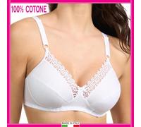 Reggiseno SENZA FERRETTO Cotone 100% Puro NON IMBOTTITO con Pizzo da Donna in di