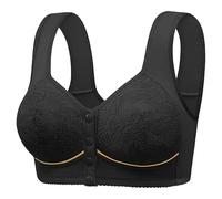 Reggiseno senza ferretto da donna a copertura completa ad alto supporto comfort senza ferretto Bralette reggiseno per tutti i giorni reggiseni per taglie forti donne, Nero , Small